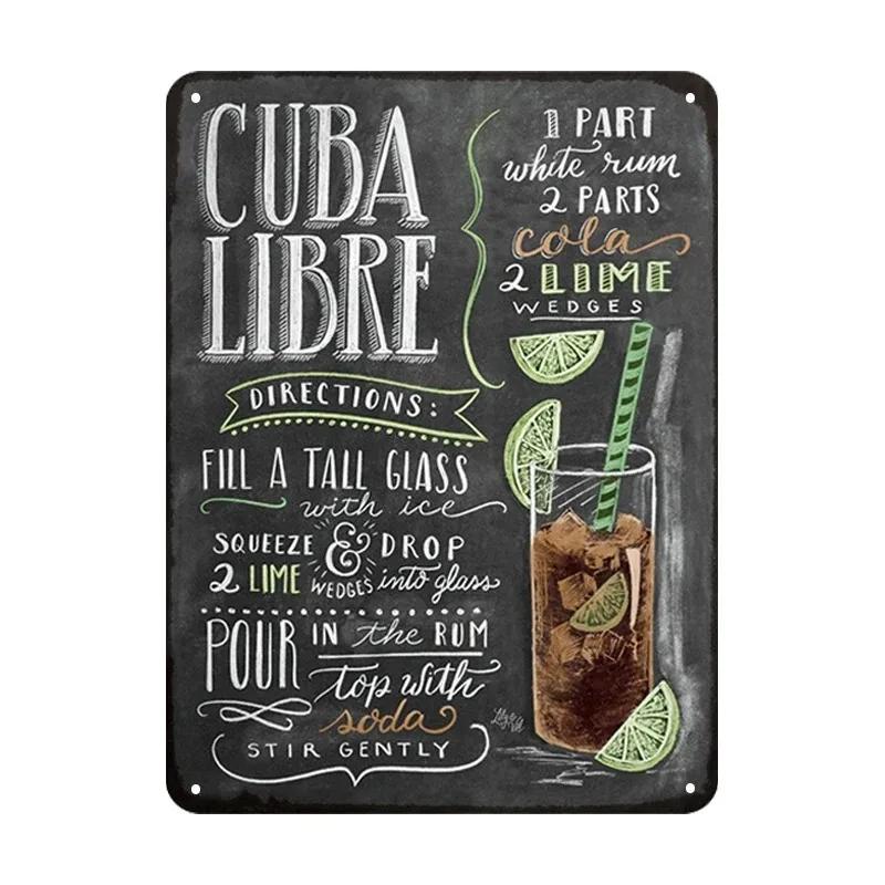 Summer Time BEER Retro Metal Tin Signs Decor Mojito Cocktail Plaque Vintage Posters Bar Pub Art Stickers Wall Decor