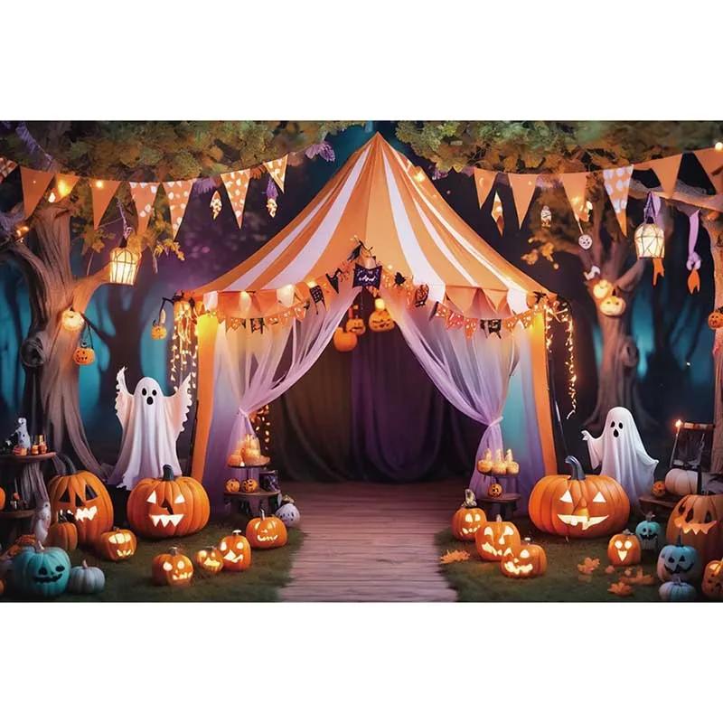 Halloween Outdoor Baby Party Decoration Background Pumpkin Shop Home Decoration Background Studio Photography Background