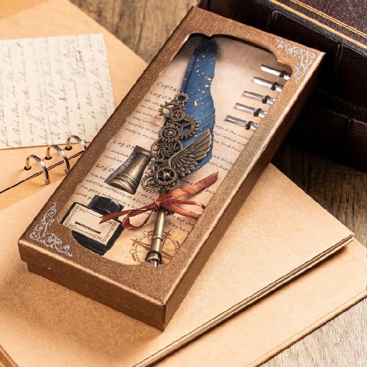 Ancient Quill Dip Pen Quill Feather Pen and Inks Set Calligraphys Writing Pen