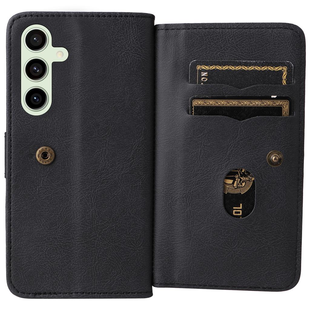 For Samsung Galaxy S24 FE Leather Case with 10 Card Holder Phone Cover Stand