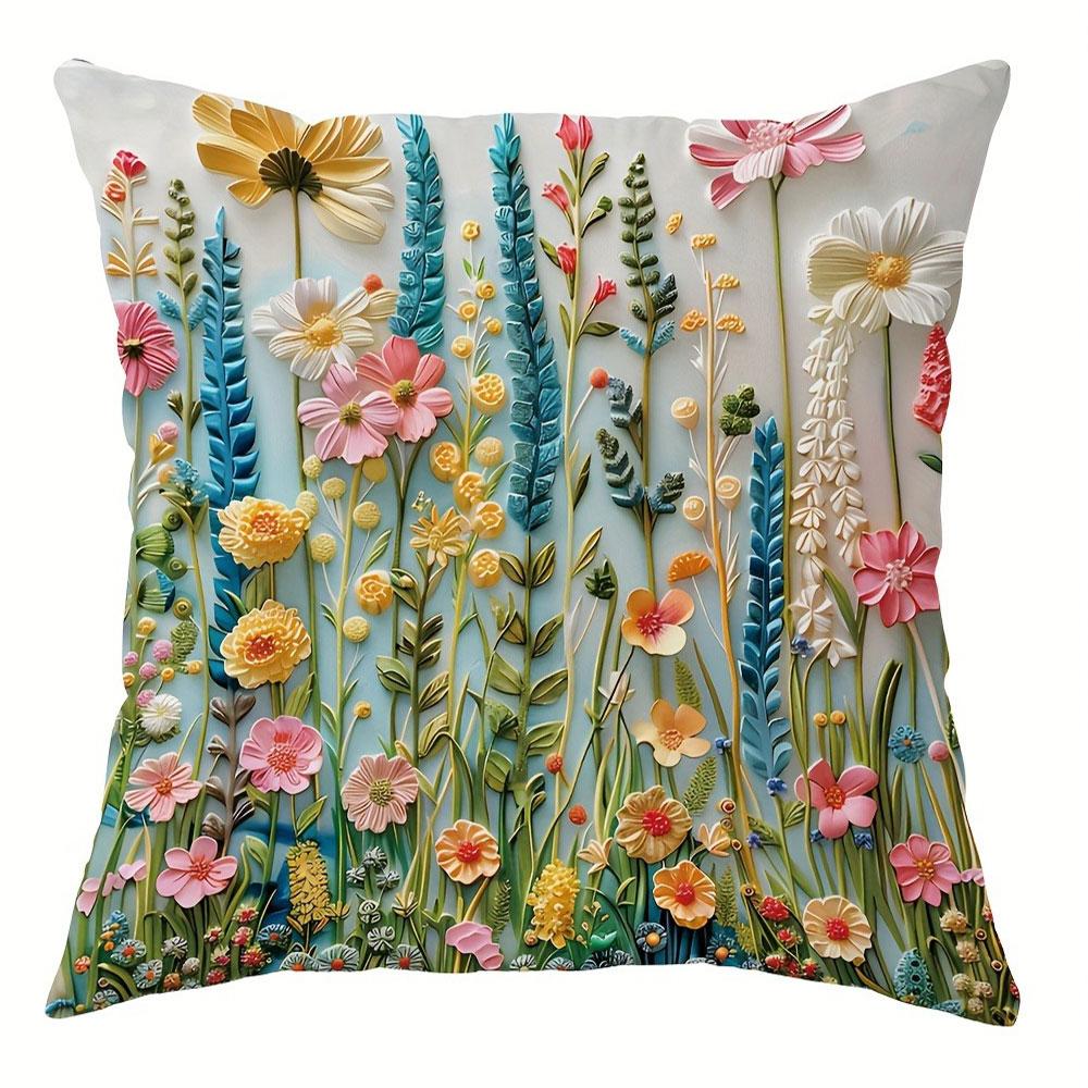 Wunderschöner Frühling auf Kissenbezügen Schlafzimmer Sofa Dekoration Polyester Kissenbezug mit Reißverschluss