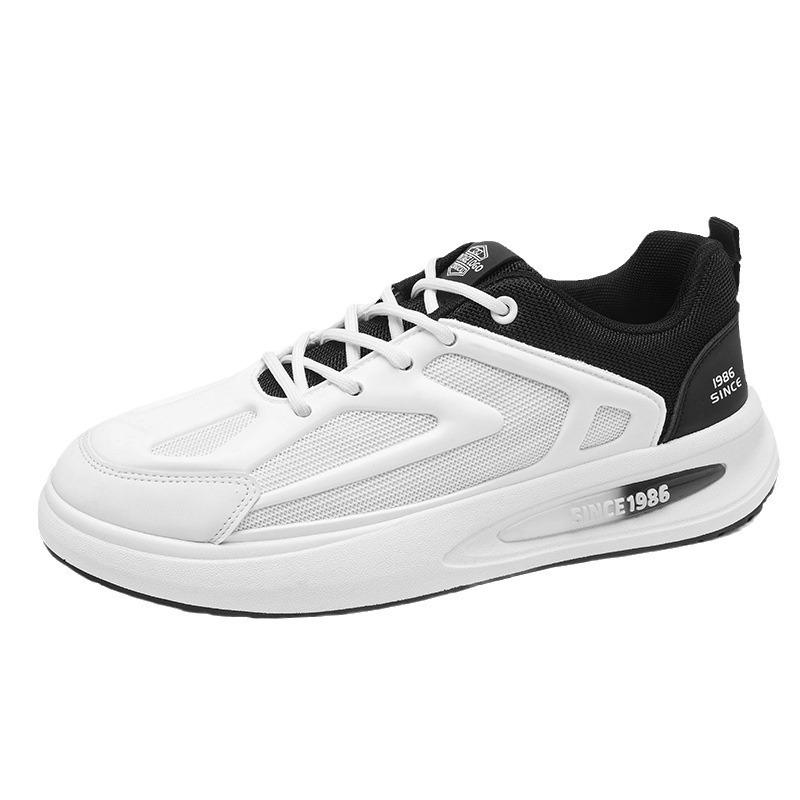 Men's Shoes Summer Breathable Thin Mesh Little White Board Shoes Boys Casual Thick Soles Increase Height Dad