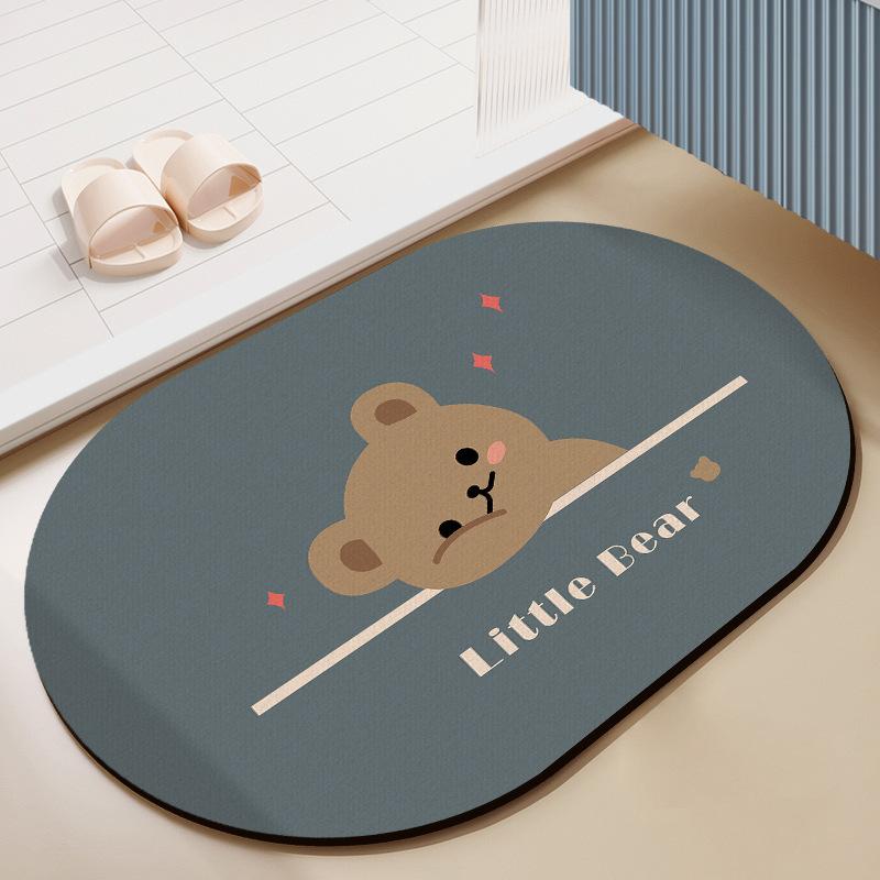 Household Diatomaceous Mud Quick Drying Soft Floor Mat Bathroom Absorbent Non-slip Toilet Toilet Carpet Thickened