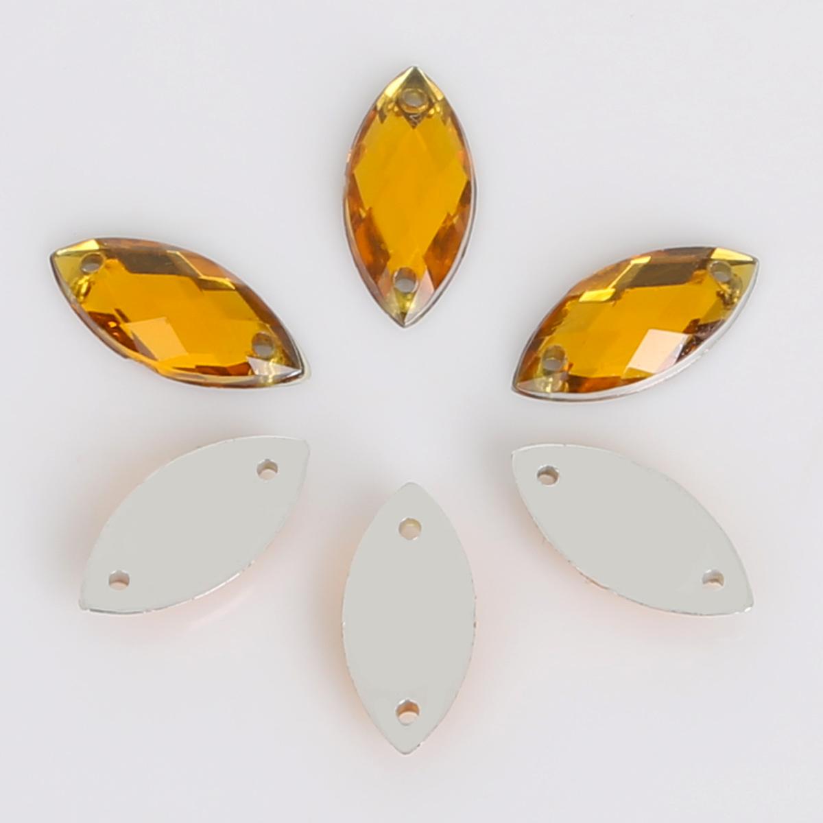 

50 шт., акриловая дрель с двойным отверстием и плоским дном, форма лошадиного глаза для DIY ожерелья, изготовления ювелирных изделий, аксессуары для рукоделия 9x18mm жёлтый