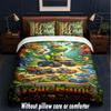 Dinosaur Theme Custom Text Or Name 3Pcs Bedding Set,1 Flat Sheet & 2 Pillowcases Personalized Home Bedding