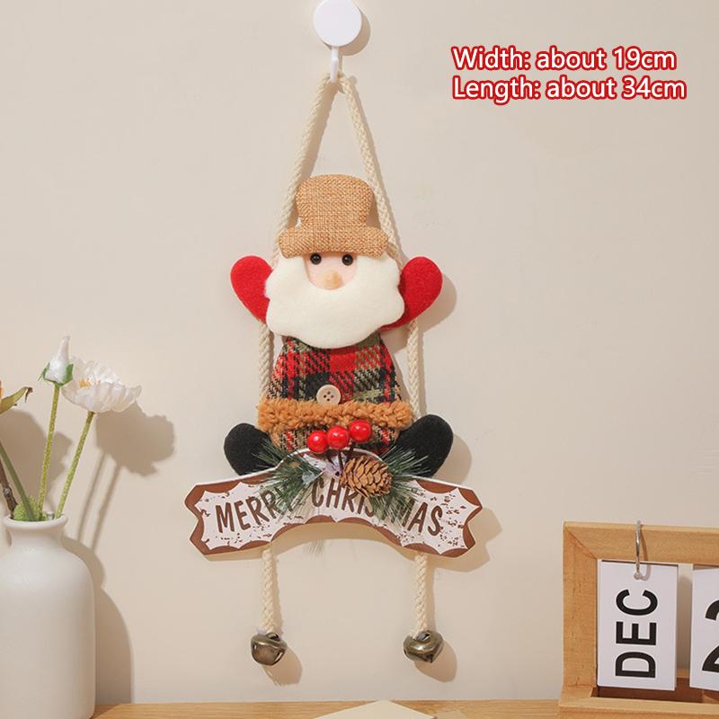 Christmas Decorations Wooden Snowmen Santa Claus Reindeer Door Hanging Ornament XmasTree Indoor Scene Layout Home New Year Decor