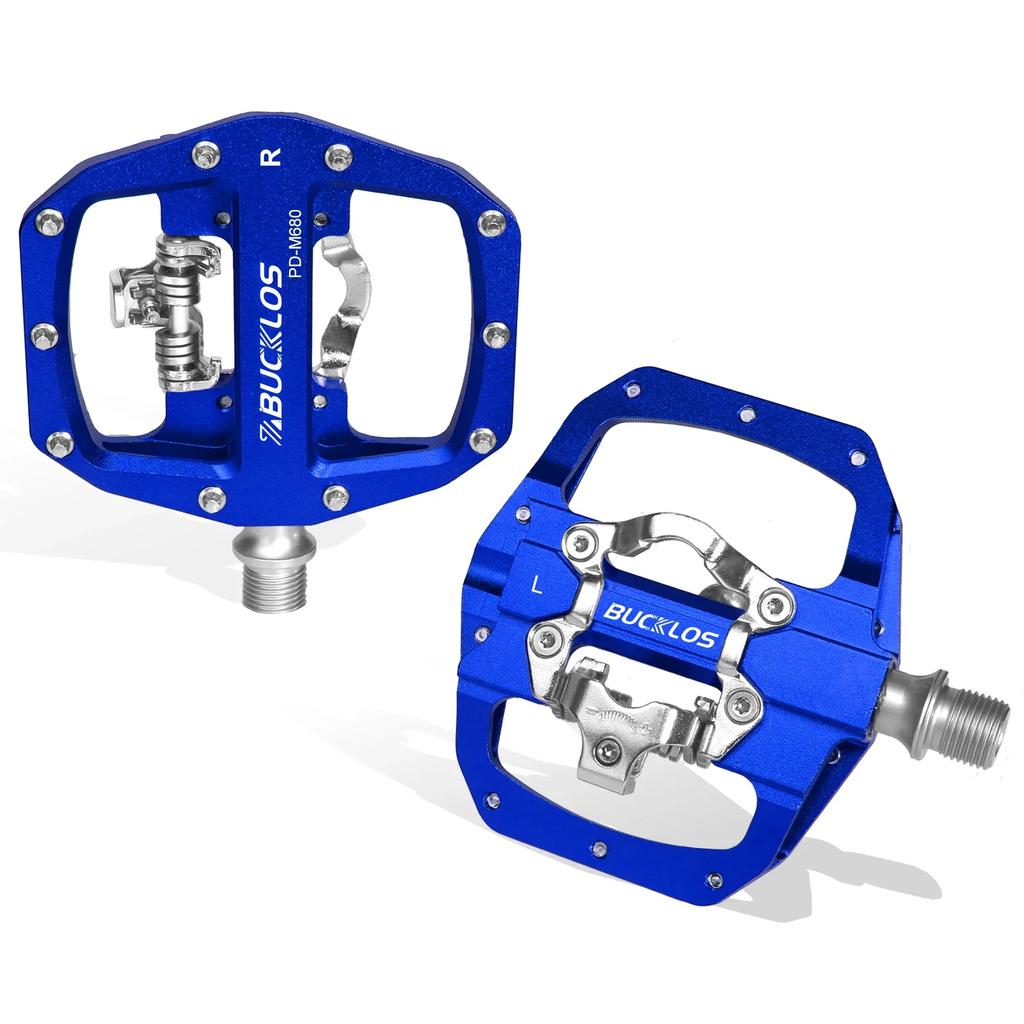 BUCKLOS MTB Pedal for SPD System Bicycle Mixed Pedal Mountain Bike Self-locking Pedals Aluminum Alloy MTB Bike Clipless Pedals