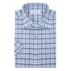 Men Multi Medium CheCk Slub Blue Regular Fit Short Sleeve Shirt C