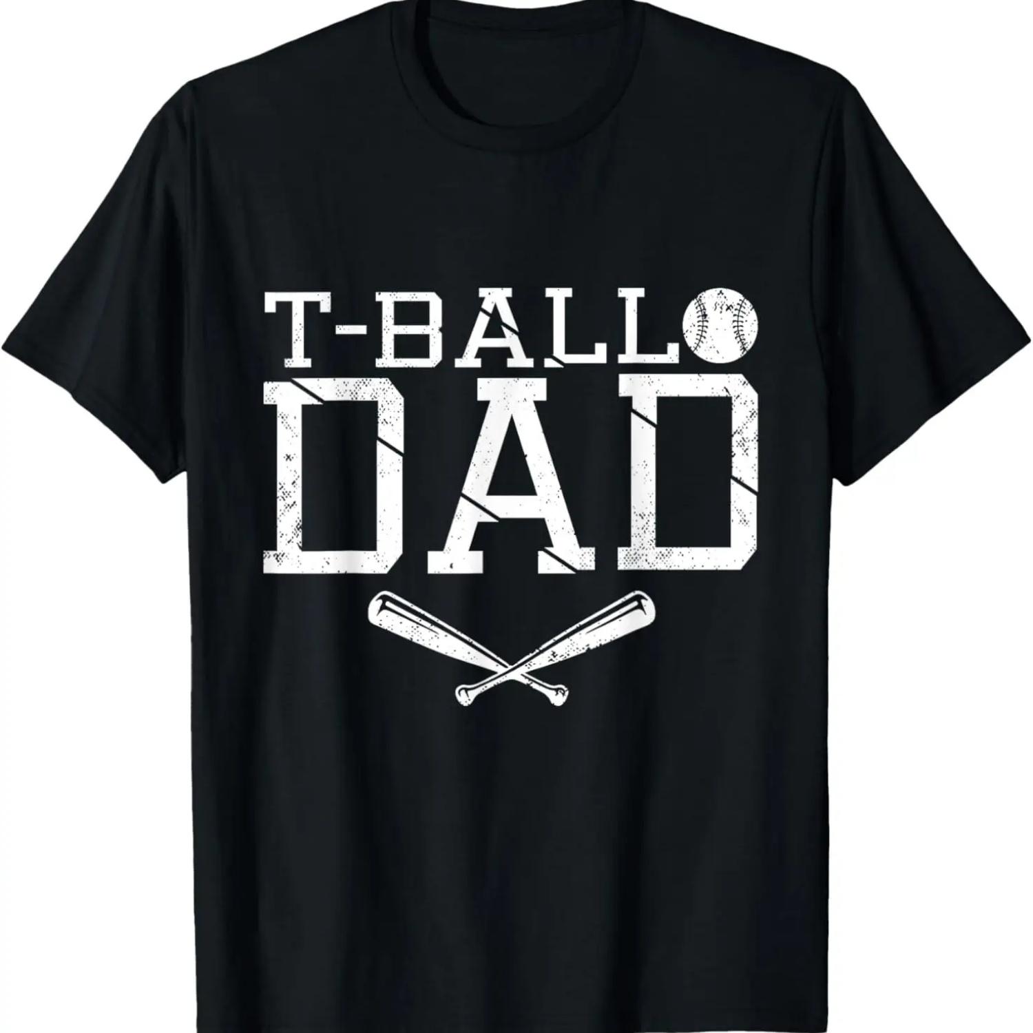 T-Ball Dad TeeBall Dad Tee Fathers Day Baseball Dad T-Shirt S чёрный
