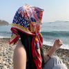 Bright Color Vacation Headscarf with Leaf Patterns Great for Female and Girl Beach and Casual Wear Sunproof Headpiece