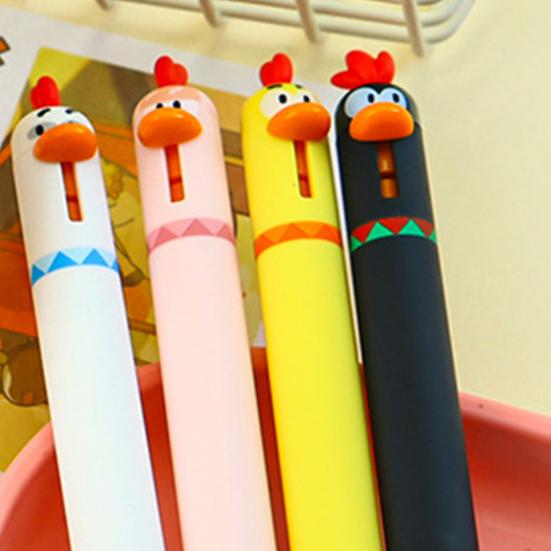 Uroczy Kurczaczek Klikany Długopis Żelowy 0,5 mm Szybkoschnący Tusz Zabawny Wysuwany Długopis Żelowy do Szkoły Biura Redukcja Stresu Nowy Przyrząd do Pisania