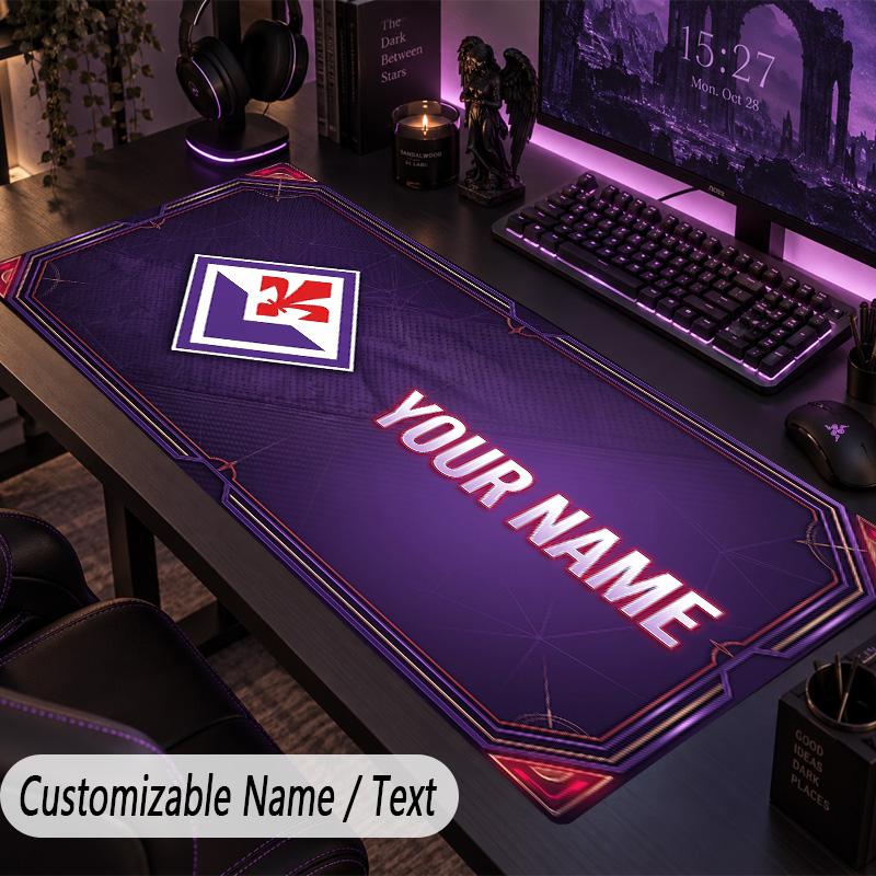 Custom Text Big Mousepad, Extended Desk Pad For Laptop Work GameFiorentina FC