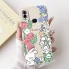 For Samsung Galaxy A10 A10S M01S Phone Case Fashion Flower Back Cover Liquid Silicone Protector on Samsung A 10 Shockproof Funda