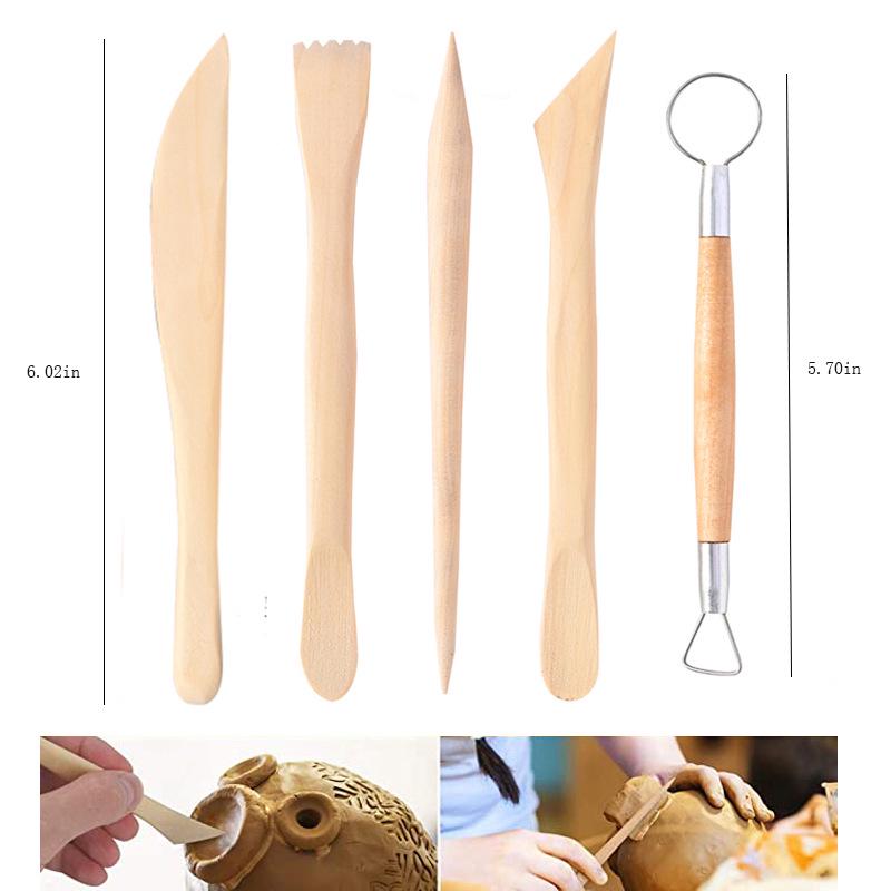 15-Piece Pottery & Clay Carving Tool Set for DIY Sculpting and Modeling