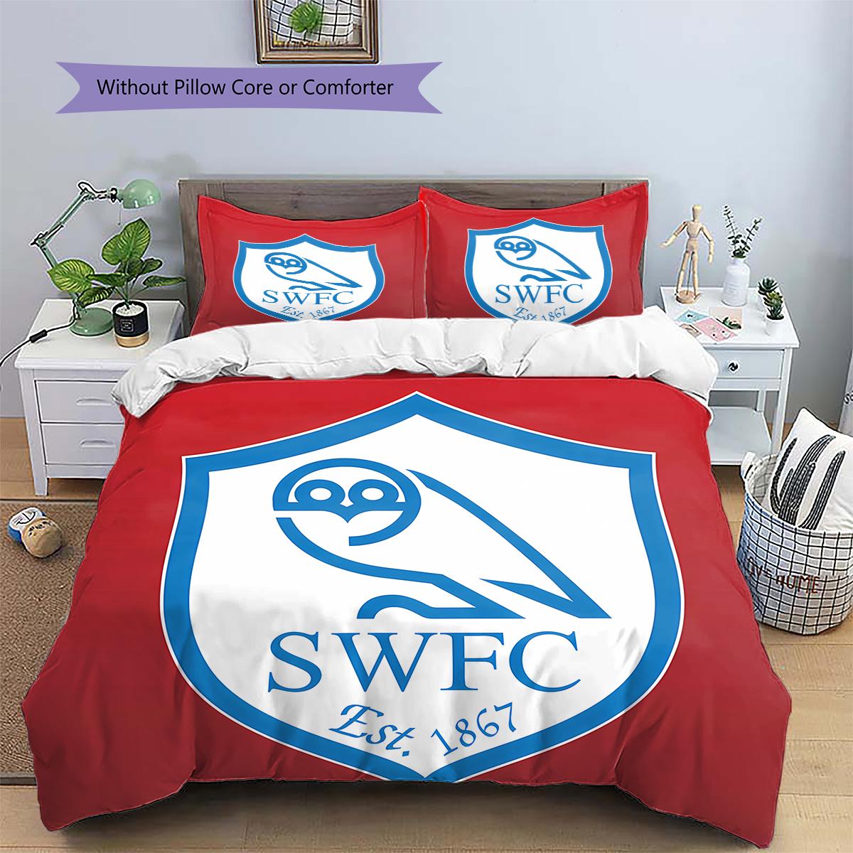 

Sheffield Wednesday Football Club logoPattern Bedding, Quilt Cover Pillowcase Home Birthday Gift (1 * duvet cover + 2 * pillowcase, without core) 135x200cm
