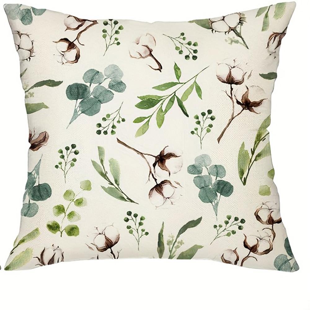 1/4pcs Floral Patterned Pillowcases with Inspiring Sayings Sofa cushion cover home bedroom room decoration