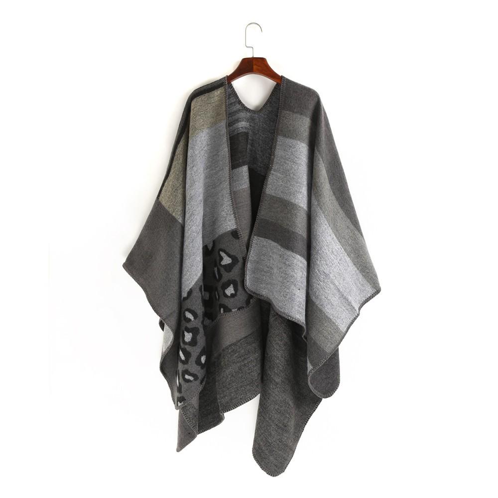 Women Winter Thick Leopard Stripe Cashmere Scarf  Shawl Wrap Cover Coat