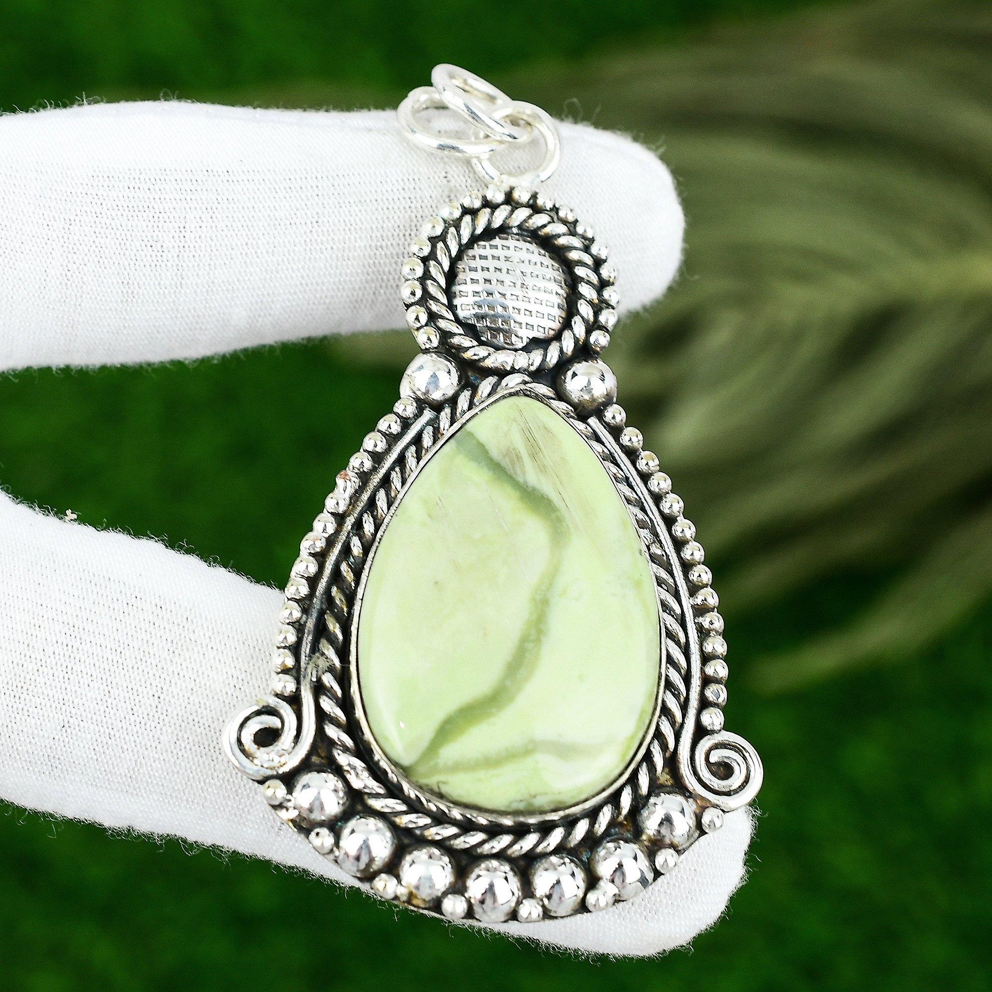 Серебро 925 пробы Груша Императорская яшма Драгоценный камень Авторский День рождения Уникальная подвеска Ювелирные изделия