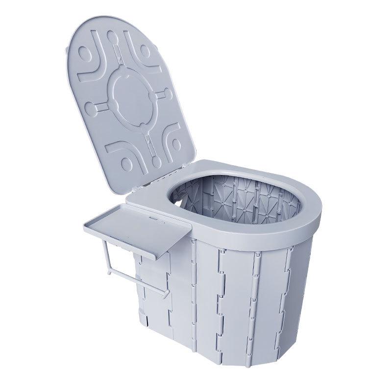 Portable Folding Toilet with Lid for Travel and Outdoor Use
