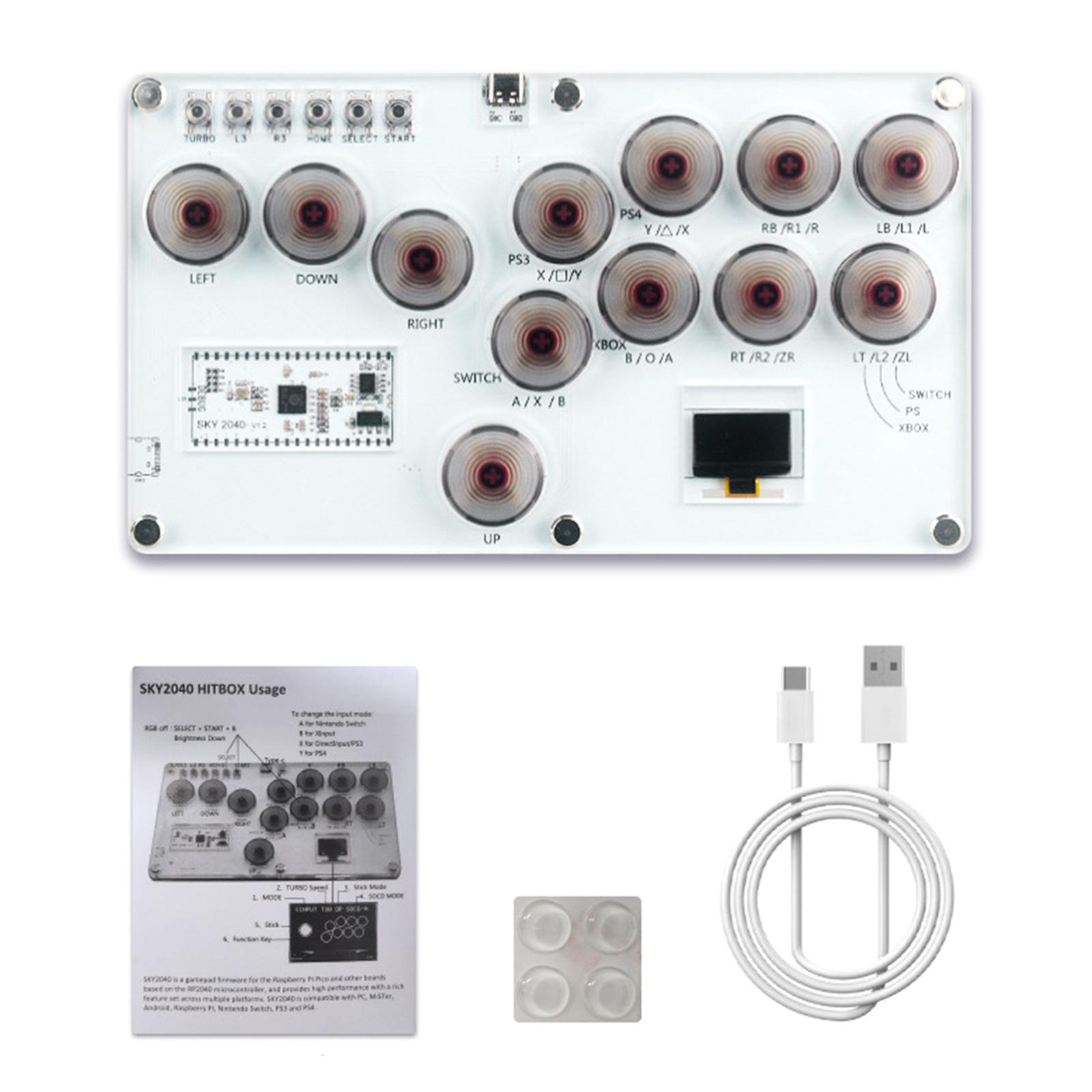 

Запасная маленькая клавиатура файтинг стик аркадный стик джойстик с подсветкой функцией турбо для PS4/PS3/NS поддержка SOCD