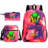 Rhythm box peripheral schoolbag sprunki cartoon starry sky backpack 3-piece set