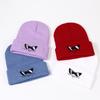 Versatile Hat Style Funny Embroidered Solid Unisex Warm Hatsbeanie Knitted