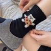 Ladies Autumn Winter Thickened Warm New Cartoon Dancing Bear Wool Drum Pile Socks