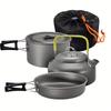 3 Pcs Outdoor Camping Cookware Aluminum Outdoor Cooking Kit Lightweight Camping Cookware Set Hiking Backpacking and Picnic