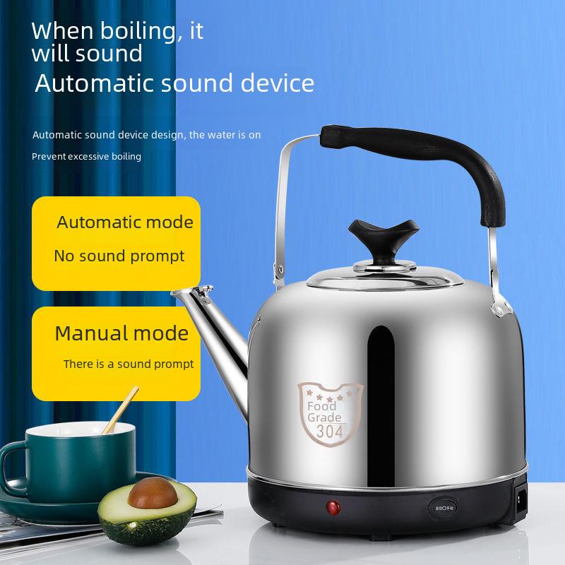 304 Stainless Steel Electric Whistling Kettle, Large Capacity with Auto Power-Off & Insulation for Home Use