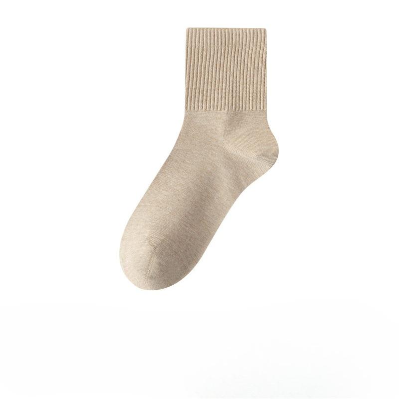 Women's Pure Cotton Thick Mid-calf Socks for Autumn and Winter, Simple Cotton Socks, Warm Long Socks for Winter