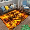 Area Rug Five Nights At Freddy Springtrap Burning Fire 10th Anniversary Horror Game Art Decor for Living Room Bedroom Gift for Men