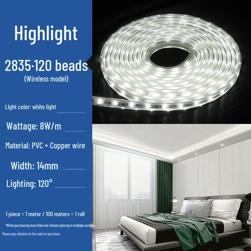 FSL LED Light Strip: Super Bright, Waterproof, Energy-Saving, Wire-Free SMD Soft Lighting for Living Room Ceiling.