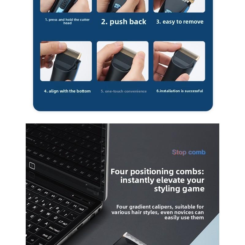 Electric Hair Clipper with USB Charging for Two Uses - A Convenient Household Electric Shaver with LCD Display
