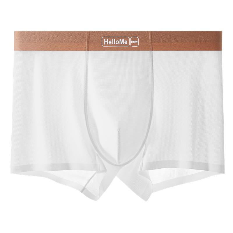 Plus Size Men's Summer Ice Silk Quick Drying Cool Sensation 100A Antibacterial Crotch Seamless Briefs
