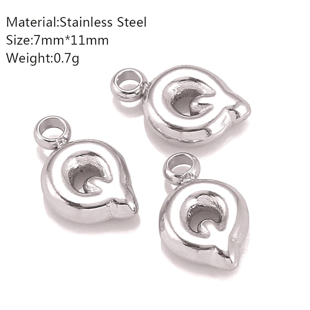 3Pcs Mini Balloon Alphabet Charms Cute Small Initial Bubble English Letter Stainless Steel Pendants DIY Necklace Bracelet Making