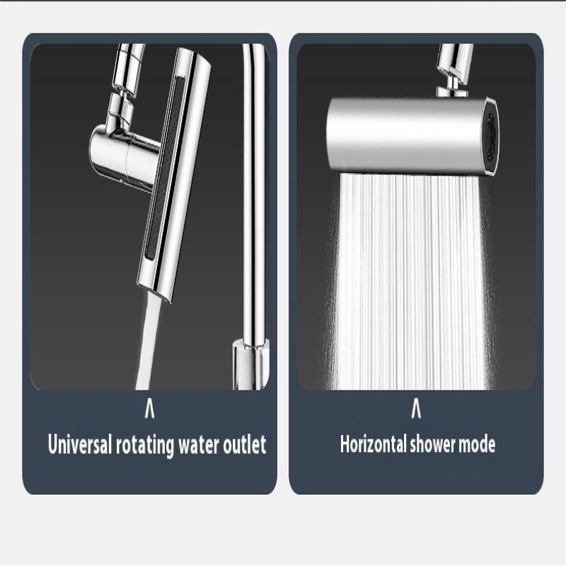 Baterie Bucătărie Cascadă Trei Moduri Universală Pivotantă Extensibilă Duză Anti-Stropire Chiuvetă Multifuncțională