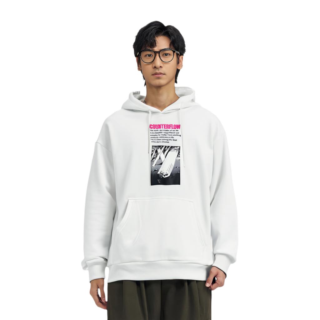 Li-Ning Loose Pullover Hoodie Men Sweatshirt White AWDQC16-2