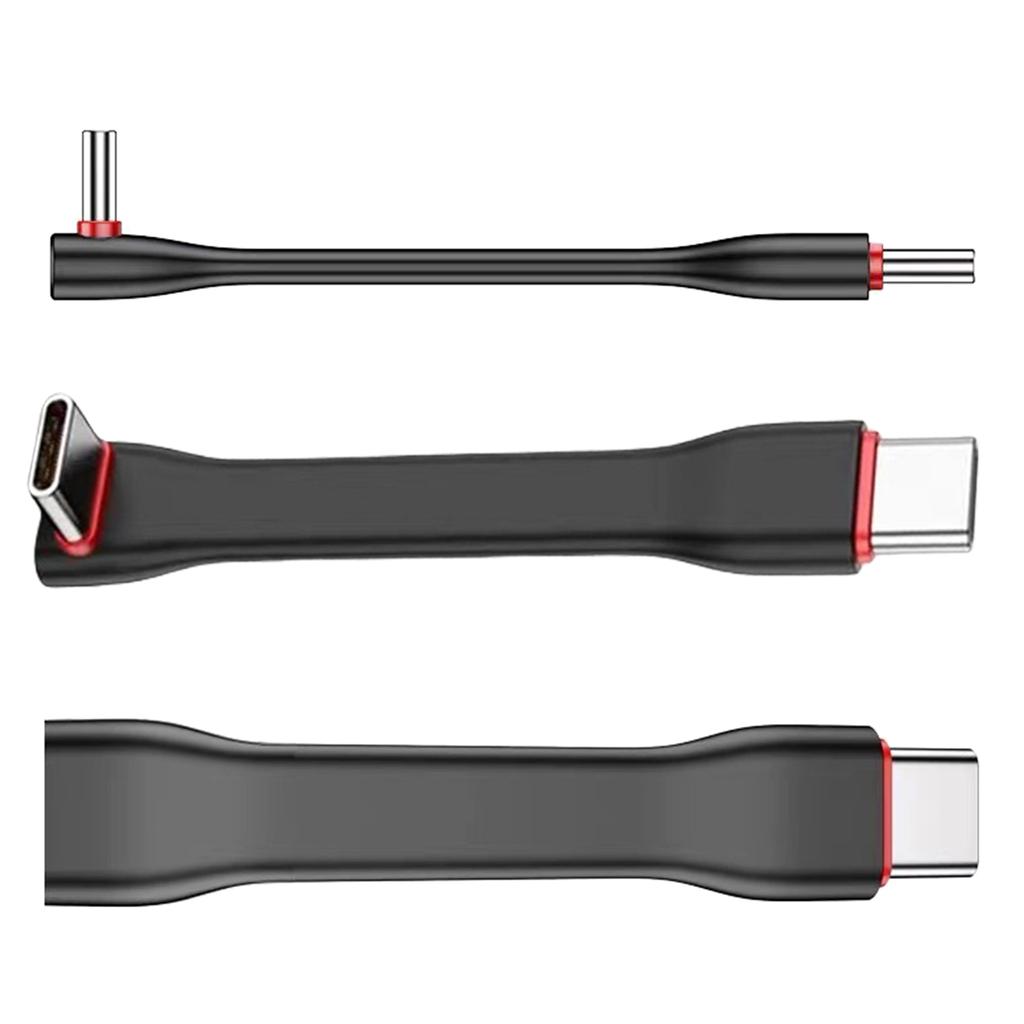 Cabo plano flexível USB tipo C para tipo C 20 Gbps Cabo de transferência de dados de alta velocidade 60 W Cabo de carga rápida Fixação magnética