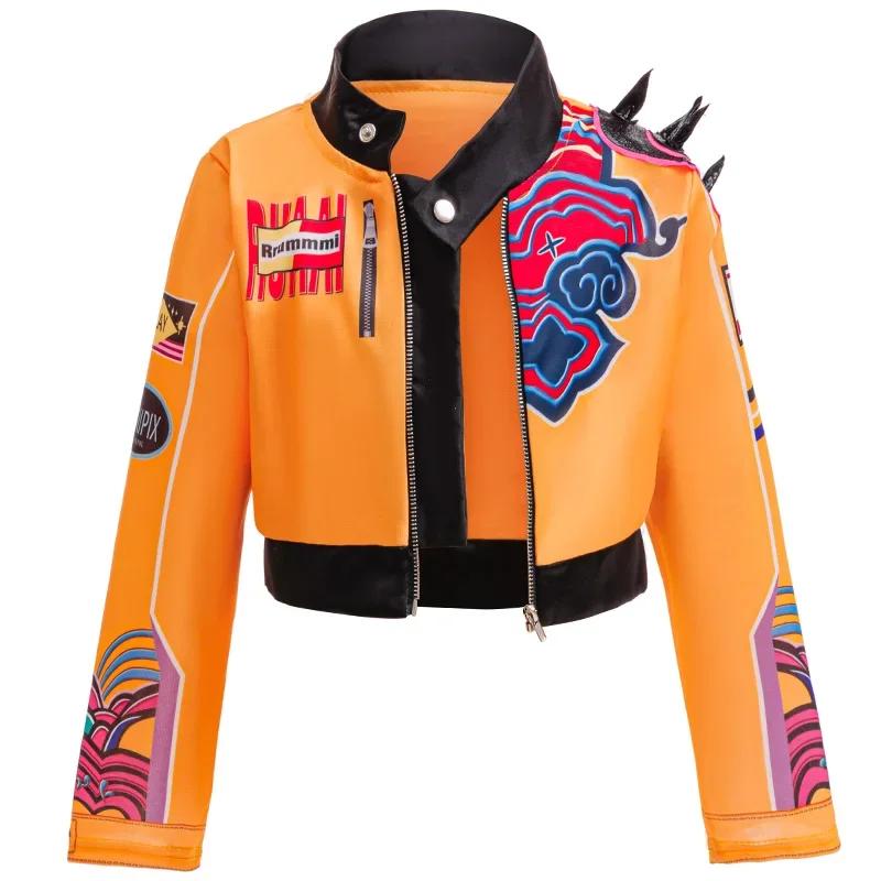 Huntrix KPop Mira Zoey Rumi Cosplay Kostüm Sets für Kinder Mädchen Cosplay Anime Uniform Geschenke Karnevalskostüm Halskette