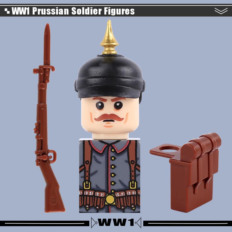 WW1 Military Series Vehicles Building Blocks Artillery Howitzer Soldier Figures Accessories British Italian Field Gun Bricks Toy