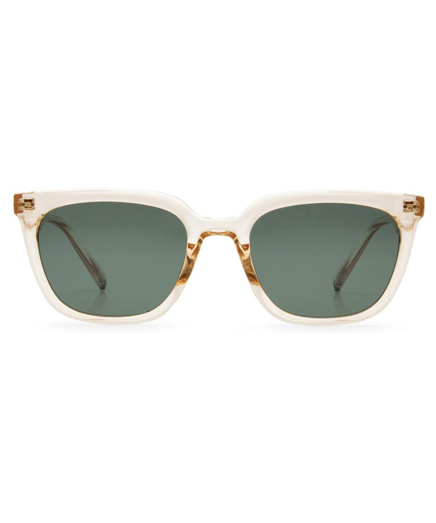 Ssiellonda D102 Uv Protection Square Horn-Rimmed Sunglasses Crystal Beige (Clear Sunglasses)
