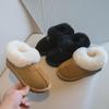 Winter Girls' Suede Lambswool Snow Boots with Plush Lining
