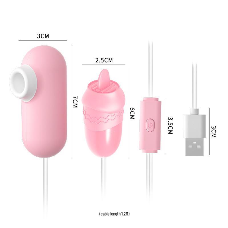 Lai Le USB Rechargeable Double Vibrating Tongue & Egg Adult Toy