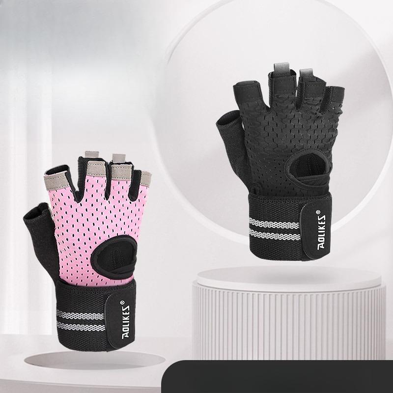 Weightlifting Fitness Gloves Breathable Anti-slip Wrist Guard Sports Dumbbell Half Finger Sports Gloves Summer Cycling Gloves