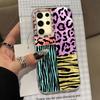 Splicing Lila Leopardenmuster Mädchen Frauen Handyhülle für Samsung Galaxy S25 Edge S24 S23 S22 S21 S20 FE Plus Ultra Rückseite