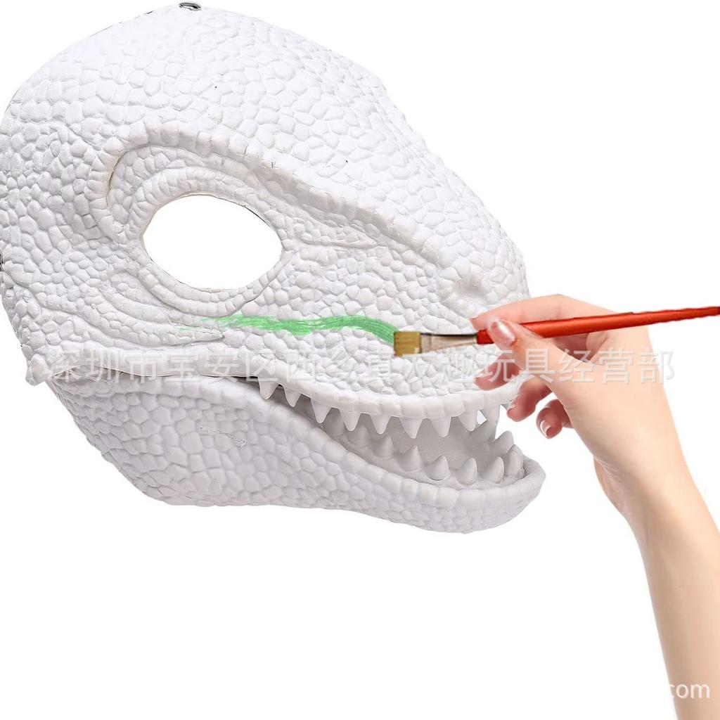 Dinosaur Mask with Movable Mouth, Jurassic Tyrannosaurus Rex Dinosaur Mask with Movable Mouth for Chewing, Triceratops Headgear, Velociraptor