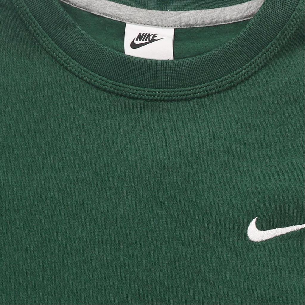 Nike Club Fleece Solid Logo Crew Neck Sweatshirt Men Tops Green 623459-341