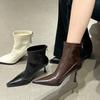 Fashion Autumn Winter Thin Heels Women Ankle Boots Fashion Sexy Pointed Toe Stripper Party Modern Short Botas Mujer