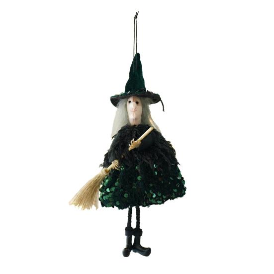 Halloween Witch Hanging Decoration Flying Witches Doll Spooky Witch Figurine Garden Yard Haunted House Decor