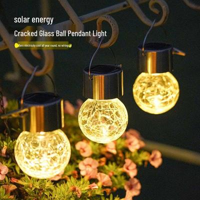 Boules solaires suspendues craquelées étanches pour la décoration extérieure